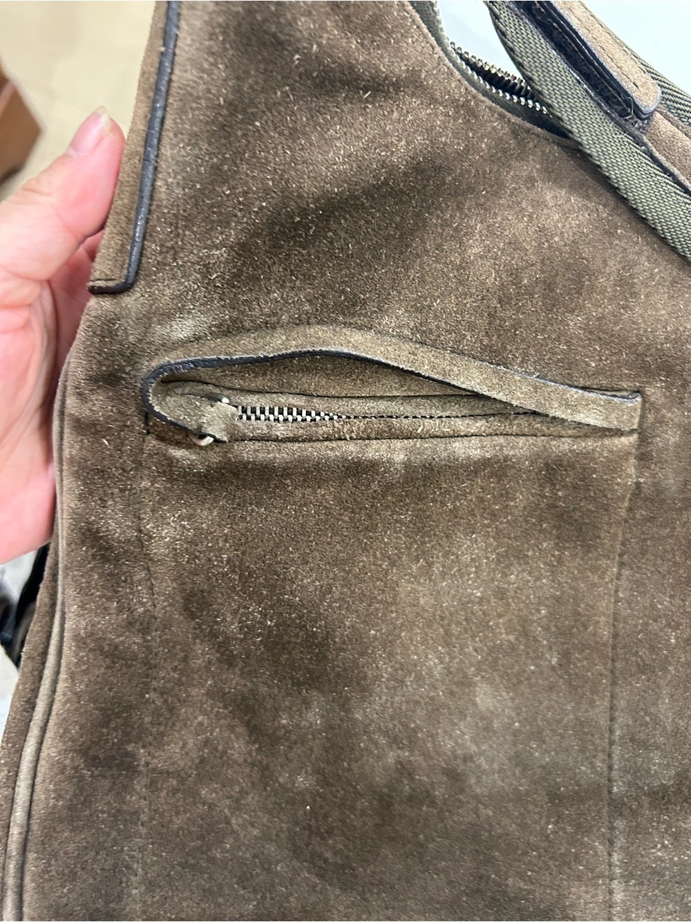 Vintage and Authentic Prada Brown Suede Shoulder Bag - Picture 10 of 12